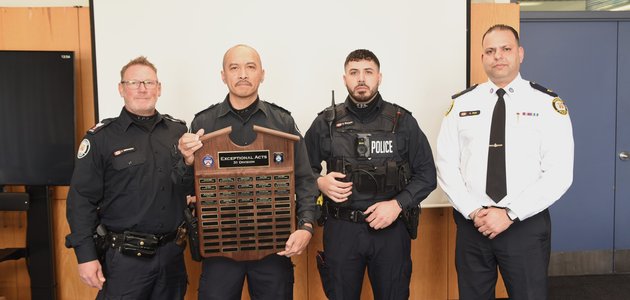 Officers from @TPS31Div recognized for great police work taking guns off the street and showing compassion for the community Read more: tps.ca/media-centre/s…