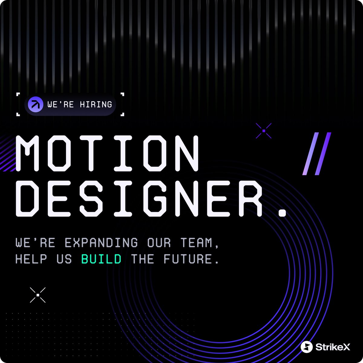 Join the #StrikeX team!⚡️

We are hiring for a Motion Designer to join our marketing team….

Got what it takes?

Follow the link to submit your application!

🔗 linkedin.com/jobs/view/3914…
