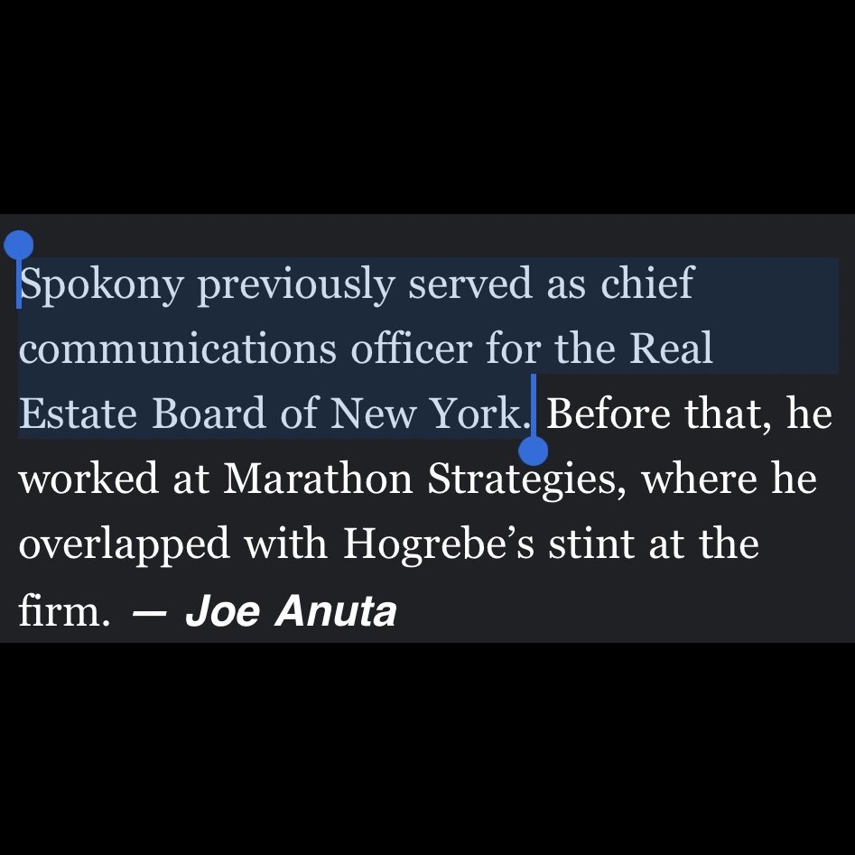 If you notice @GovKathyHochul parroting real estate lobby talking points, it’s no coincidence: She just hired the chief comms officer of the biggest real estate lobby group in the state.