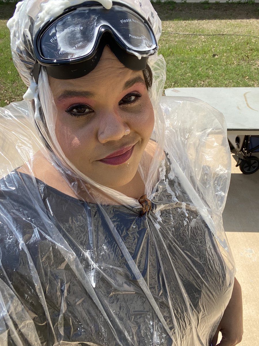 Silly me! Getting pied for charity on campus for AIA…#proflife