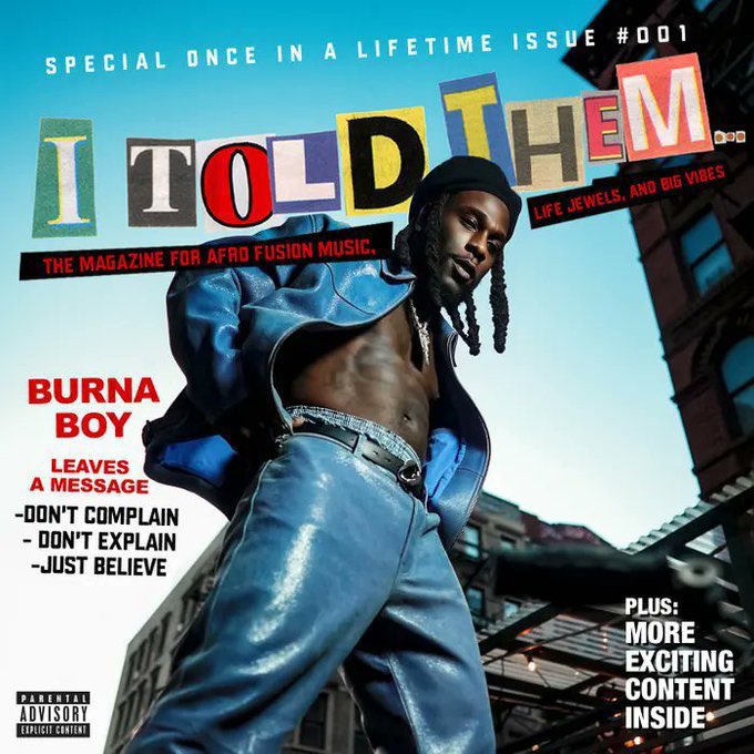 .@burnaboy’s ‘I Told Them’ has earned over 205m on-demand streams (137,000 album units) in Nigeria It is eligible for a 2X Platinum @TCSNOfficial Award