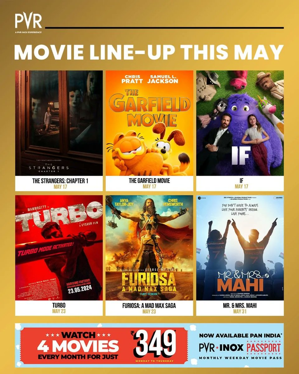 Get ready to embark on a cinematic journey like never before with May's most-awaited blockbusters! 🍿 Which one are you most excited for? Comment and let us know! . . . #TheFallGuy #Tarot #MalayaleeFromIndia #Aranmanai4 #Exhuma #Turbo #Star #KingdomOfThePlanetsOfTheApes…
