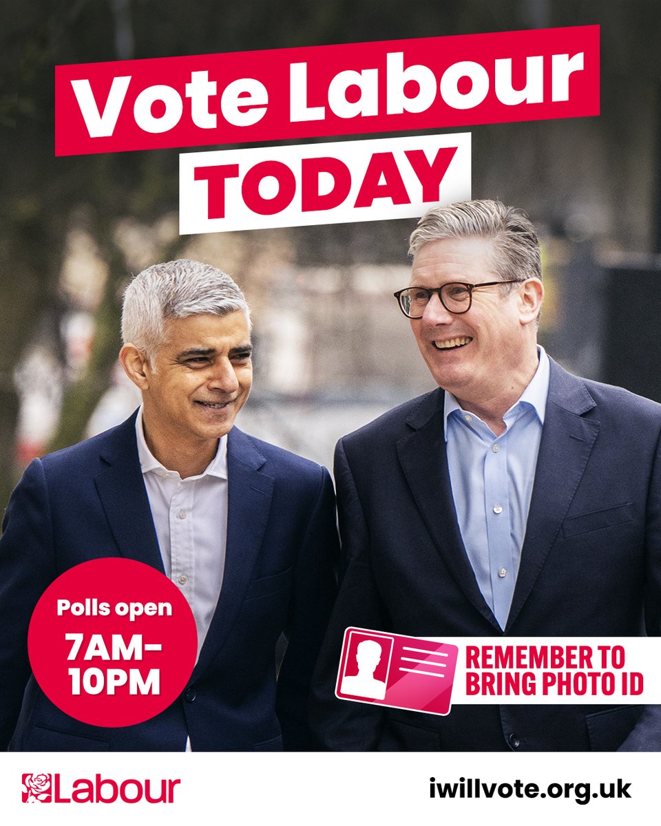 Londoners, time's ticking! ⏰ There’s not long until polls close. Join millions of Londoners and have your say on the future of our city. Polls are open until 10pm - find yours here. 👉 iwillvote.org.uk