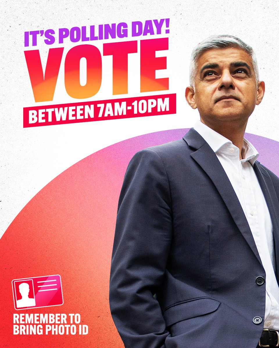 London, don't hit snooze on your chance to make a difference! ⏰ It's polling day - grab your coffee, find your polling station at iwillvote.org.uk, and bring your photo ID.