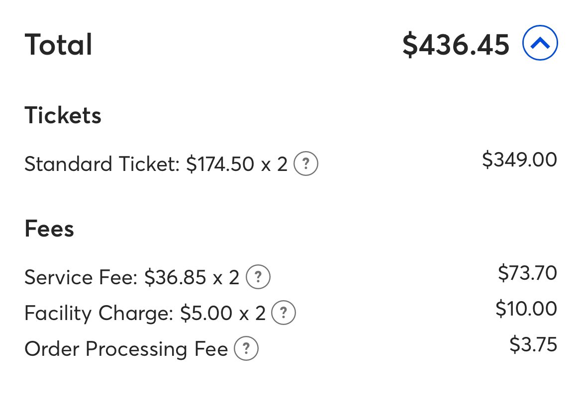 How the fuck can Ticketmaster justify an extra nearly $90 just in fees? @Ticketmaster