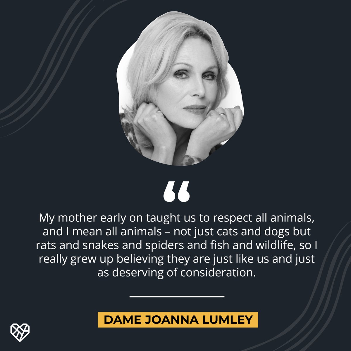 Celebrating an icon on her birthday. Thank you for making the world better for animals, Joanna ❤️