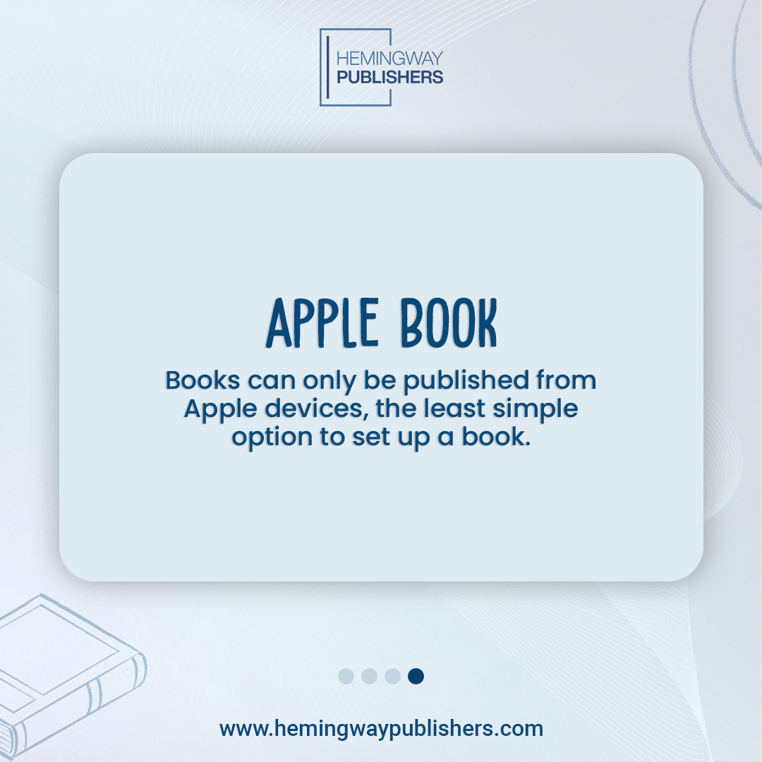 Explore the self-publishing scene with these major contenders.

#hemingwaypublishers #selfpublishingplatforms #kdp #googleplay #kobo #barnesandnoble #applebooks #ghostwriting #ebookwriting #proofreading #editing #coverdesigning #bookillustrations #bookpublishing #audiobook