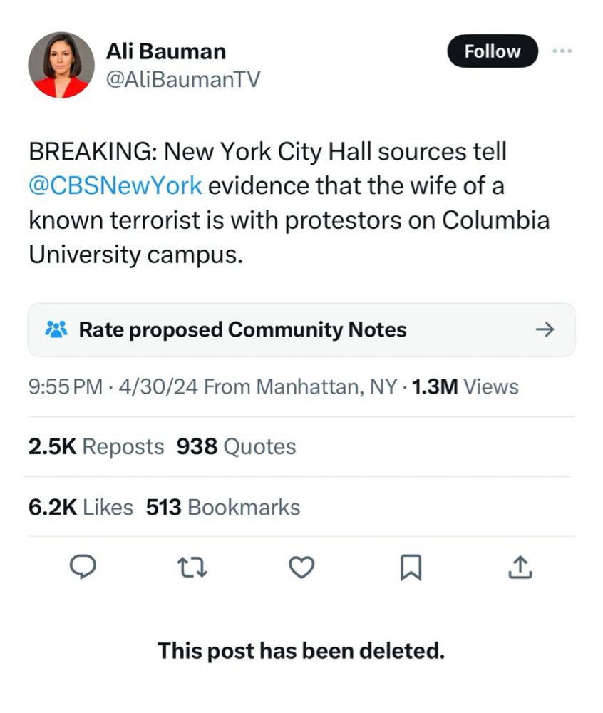 @AliBaumanTV Why did you take this down, instead of leaving it up and holding yourself accountable for uncritically repeating copaganda?