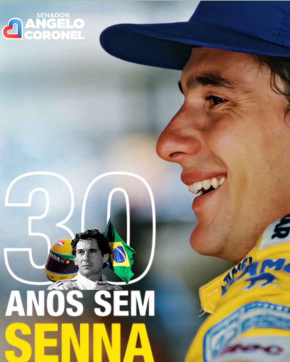 Há exatos 3️⃣0️⃣ anos o Brasil chorava a morte de um dos seus maiores ídolos. Um símbolo do esporte mundial, Ayrton Senna. Até hj Senna é lembrado como o maior piloto de todos os tempos. Um herói, um exemplo p/ cada um de nós brasileiros. Viva Ayrton Senna do Brasil! #Senna30