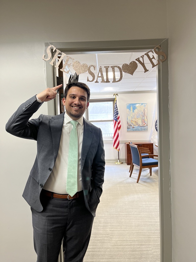 I arrived to the office today and my Executive Assistant Teresa Lloyd surprised me with this banner. Thank you to everyone who sent their congratulations and well wishes on my engagement! While Paris was fun, I'm happy to be home and back to work in the city I love!