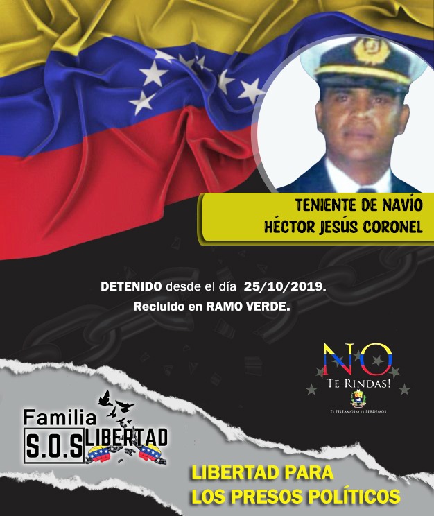 No olvidemos al TN Héctor Jesús Coronel, el cual se encuentra Privado de Libertad Injustamente. El y todos los Presos Políticos merecen regresar a sus hogares con sus seres amados.
No más!!!
@KarimKhanQC
@CorteIDH
@GerardoBlyde
@FliaSOSLibertad
#LibertadParaHectorCoronel