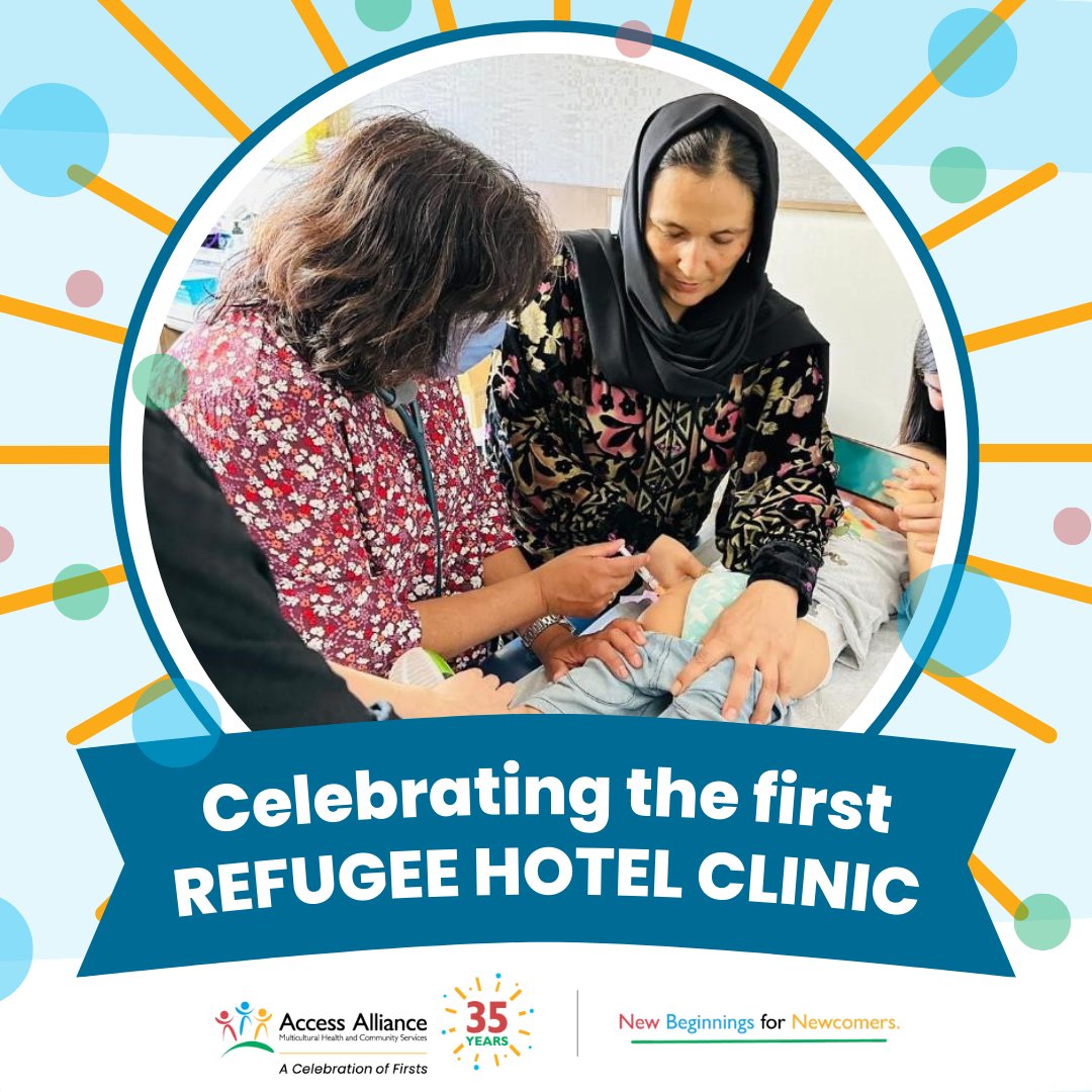 We're proud to celebrate 35 years of “firsts”! Our hotel clinic, started in 2016 with partner @COSTI_org, still meets refugees where they are, providing primary care & mental health services for newcomer clients as they begin their new lives in Canada. Follow for more firsts!