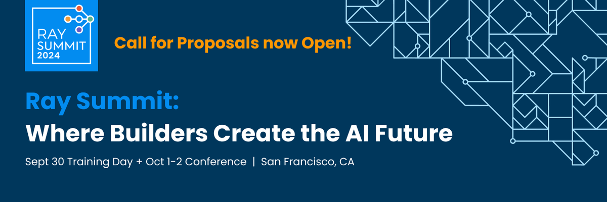 📣Calling all @raydistributed users: Share your story with the Ray Community at #RaySummit 2024! Call for proposals is open through Thursday, May 9th! Submit here: hubs.ly/Q02vL9w00. #ray #raysummit #AI #LLM