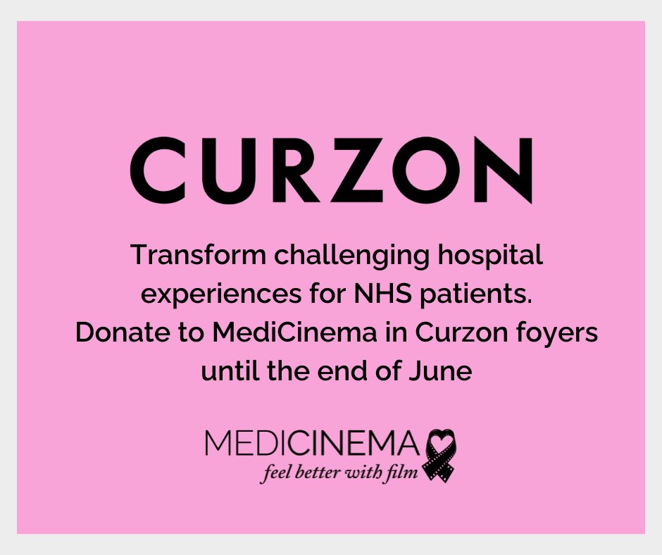 Exciting news 🌟🍿 You can now directly support #MediCinema by donating whilst making a purchase during your visit to a #Curzon cinema, available until the end of June. Thank you so much to @CurzonCinemas for their support 💙