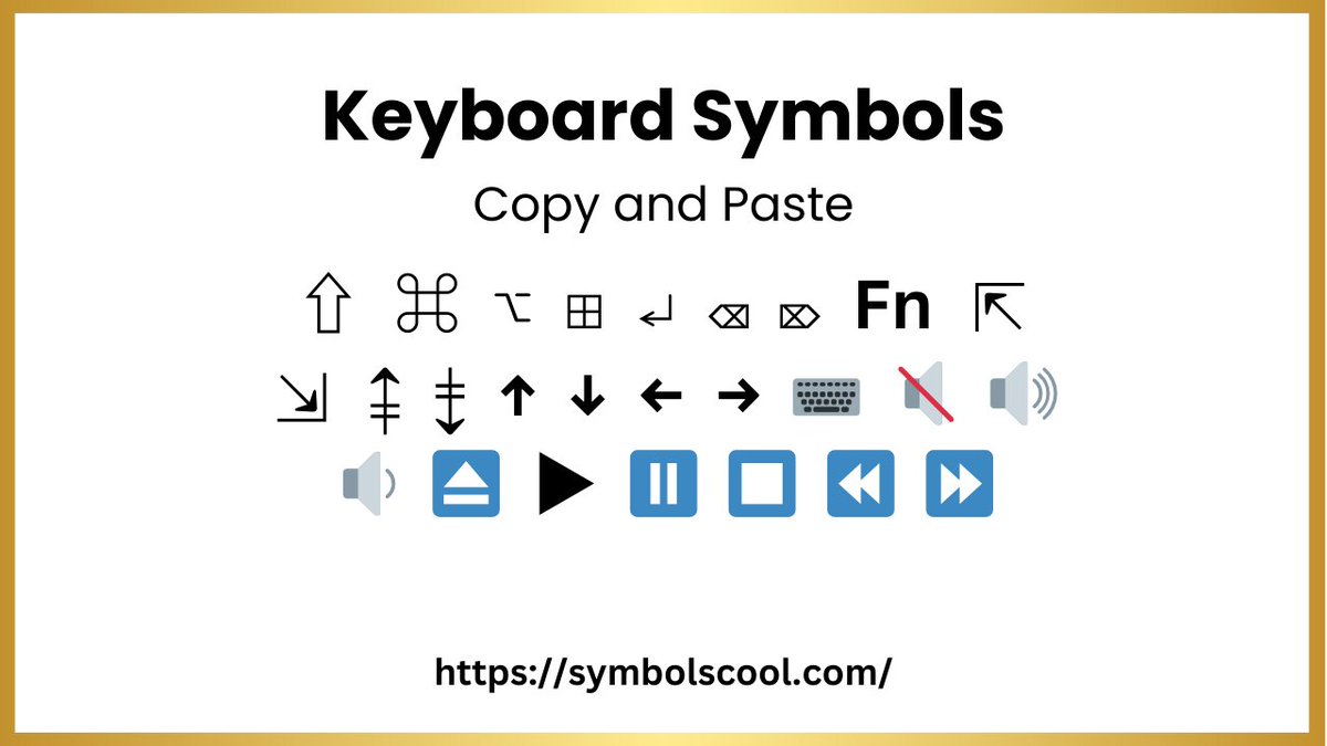 symbolscool's tweet image. Keyboard Symbols Copy and Paste
symbolscool.com/keyboard-symbo…
#KeyboardSymbols
#TextCharacters
#CopyPasteSymbols
#SymbolArt
#TypingShortcuts
#CharacterMap
#UnicodeCharacters
#SymbolGallery
#SpecialCharacters
#KeyboardShortcuts