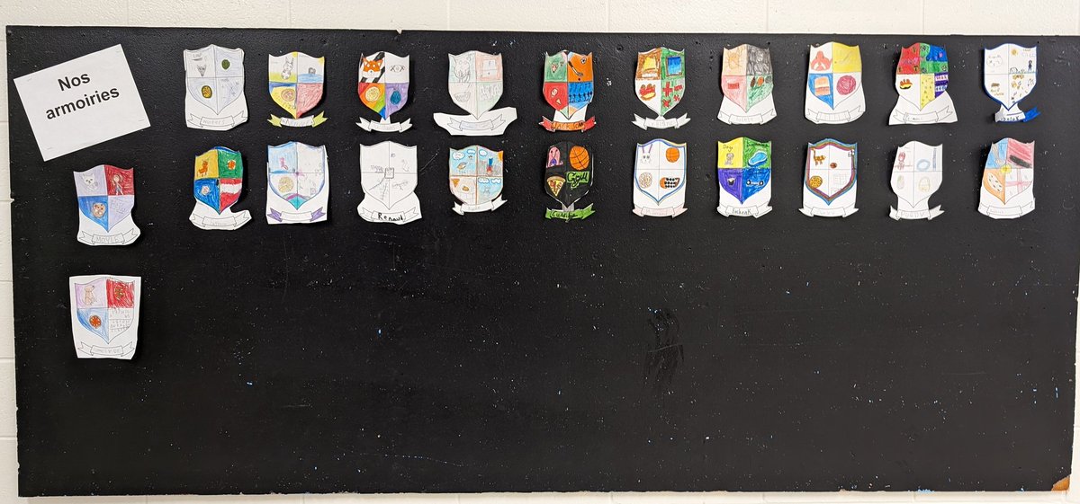 4I: In Social Studies, we created our own family crest/coat of arms. We also worked on our pen pal letters.