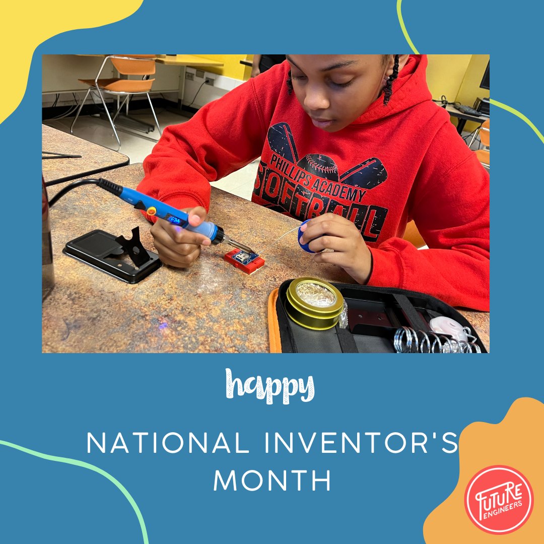 May is #NationalInventorsMonth! ⚙️💡🔬

Here at #FutureEngineers, we aim to inspire creativity and innovation in the Inext generation of GREAT inventors, by unlocking the potential of young minds through engaging #STEM challenges. Learn more! bit.ly/3UEg2lQ