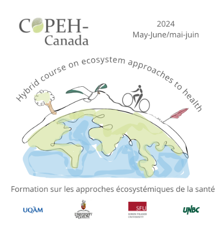 Last chance; this year's CoPEH-Canada course starts May 9! Participate as a graduate student or as a participant in the webinar series. The course provides participants with a working knowledge of ecosystem approaches to health. For more info: tinyurl.com/2p8u324p
