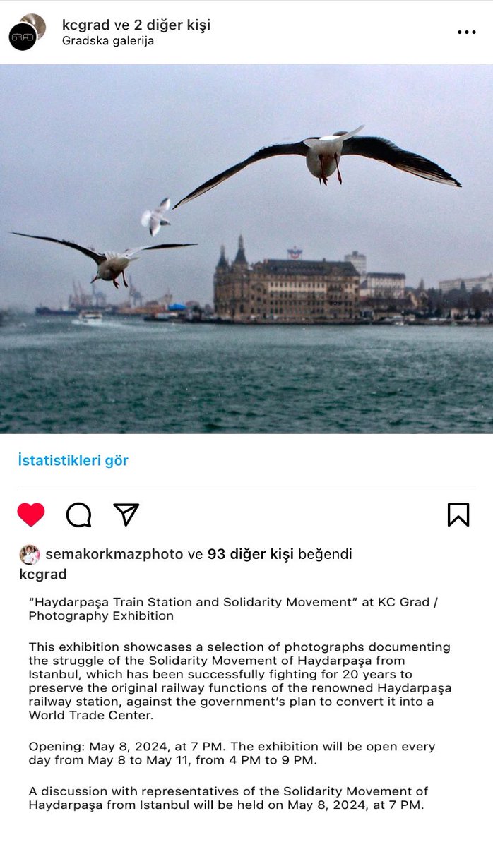 Haydarpaşa Dayanışması aktivistlerinin çektiği 28 fotoğraf  8-11 Mayıs 2024 tarihleri arasında Belgrad’’da KCGRAD adlı kültür merkezinde sergilenecektir.