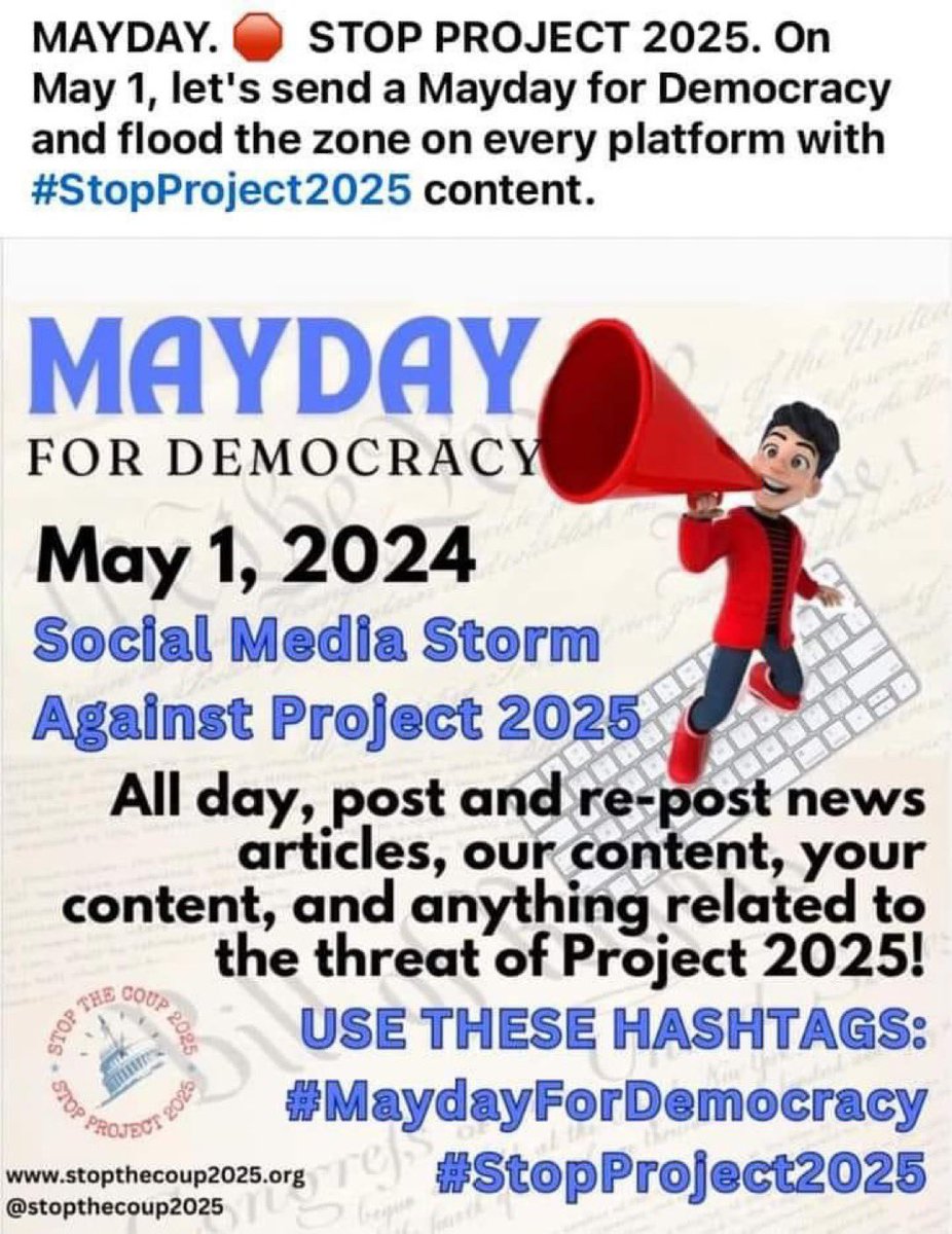 #StopProject2025 #MaydayForDemocracy