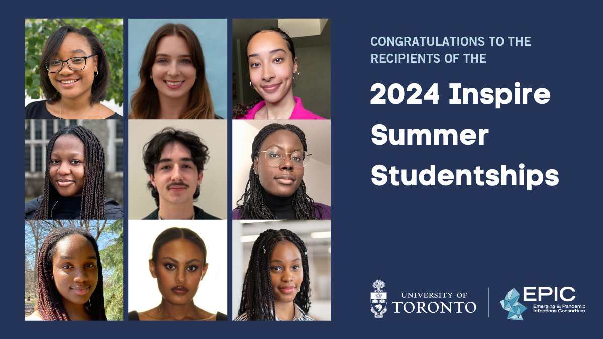 Today, we welcomed 9 talented undergraduates to the #UofTEPIC community as part of our Inspire Summer Studentships program, which provides paid opportunities for Black and Indigenous students to do infectious disease research.

Meet the recipients: bit.ly/44pdWth