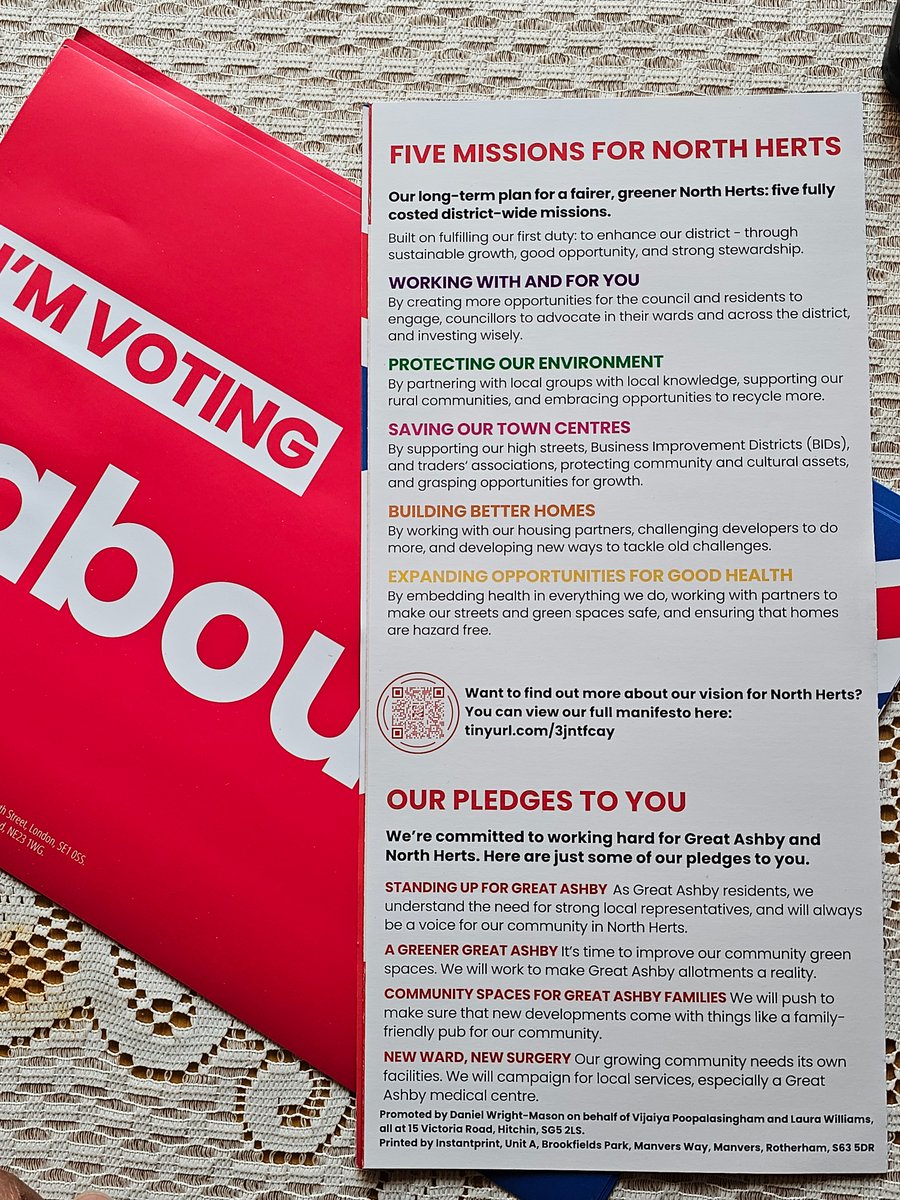 In ⬇️24hrs, #GreatAshby will choose; Vote the status quo or Vote for change with your #Labour candidates. Team Great Ashby has a plan to tackle the needs of our community & @NorthHertsLab has a plan for our region. Our pledges and manifesto👇 Please use all votes for Labour