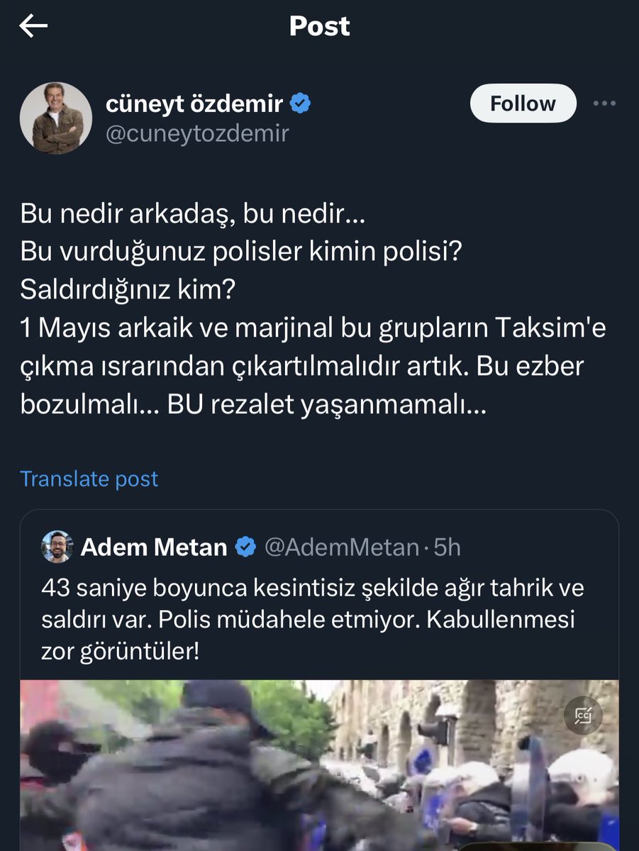 AKP’li gazeteci / Muhalif gazeteci

Türkiye’de oynanan tiyatronun en net belgesidir bu iki tweet.

Birbirine bu kadar zıt görüşleri olan bu iki medya mensubu neden aynı tweeti atıyor? Çünkü bu ülkedeki tek ideoloji statizmdir. Tanrı devlettir ve ne yaparsa yapsın haklıdır.…