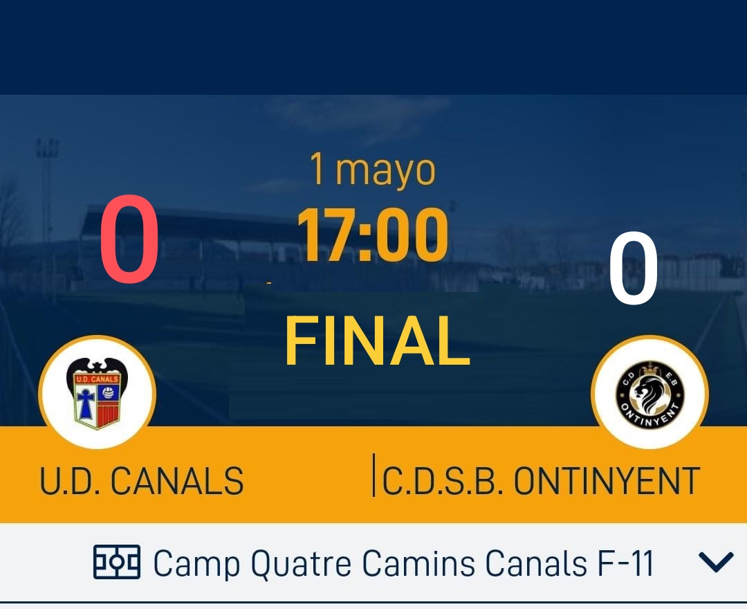 ⏹️Final al Quatre Camins amb 🤝🏼 repartiment de punts entre @UDCANALSOFICIAL i el Deportivo Ontinyent després del 0-0.