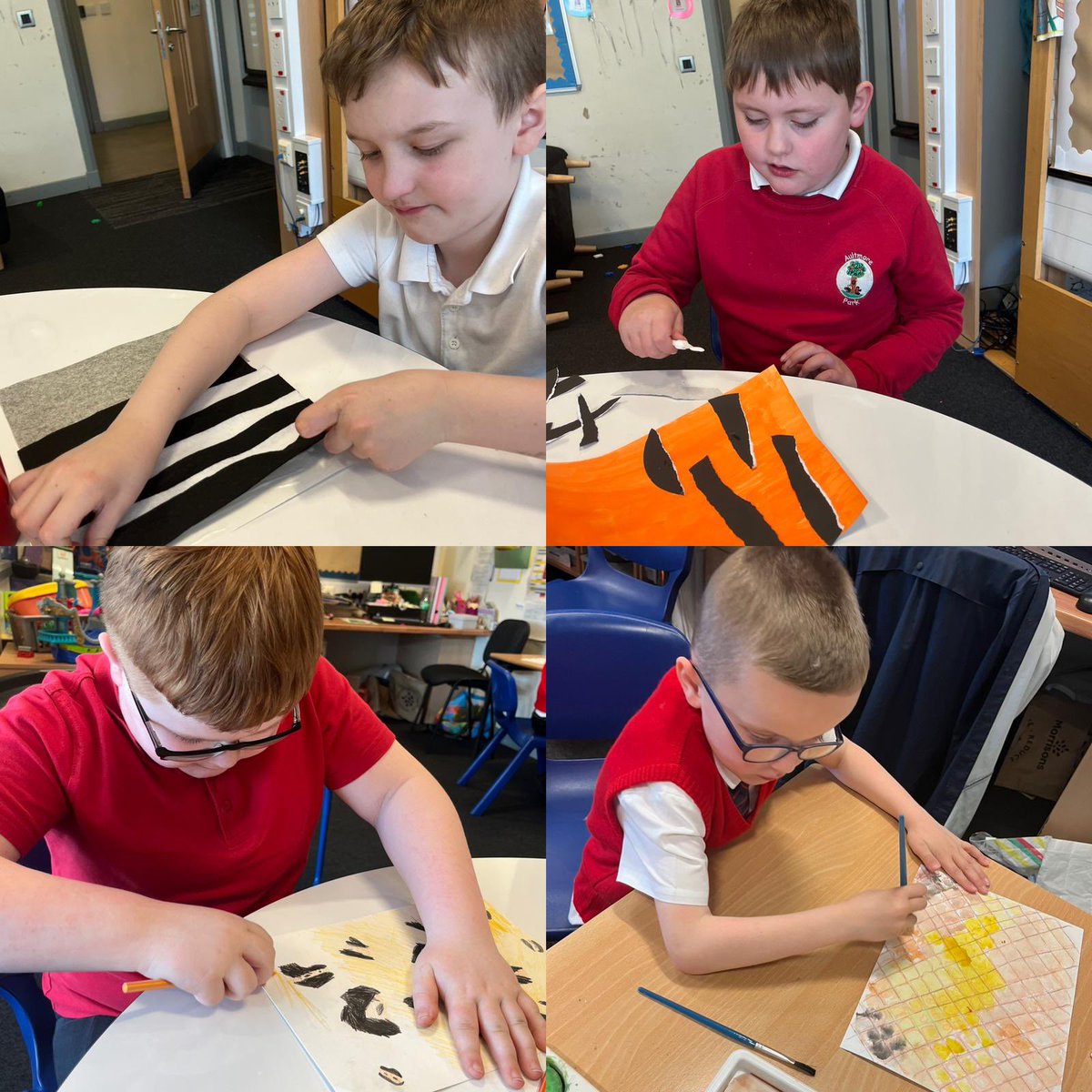 Class 2 made some prints inspired by animals found in the jungle. 🐅🐍🐆🦎