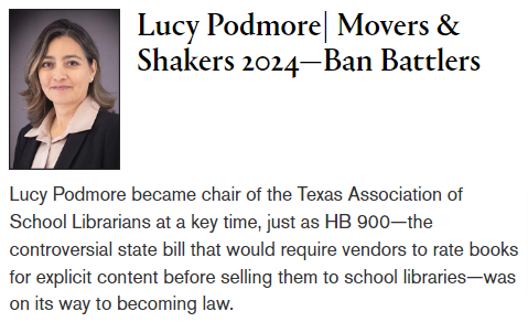 🌟 Shoutout to Lucy Podmore for being named one of @LibraryJournal's Movers & Shakers 2024! 📚🏆 Congratulations and THANK YOU for always advocating for libraries and all our readers! #MoversandShakers 
libraryjournal.com/story/movers/l…