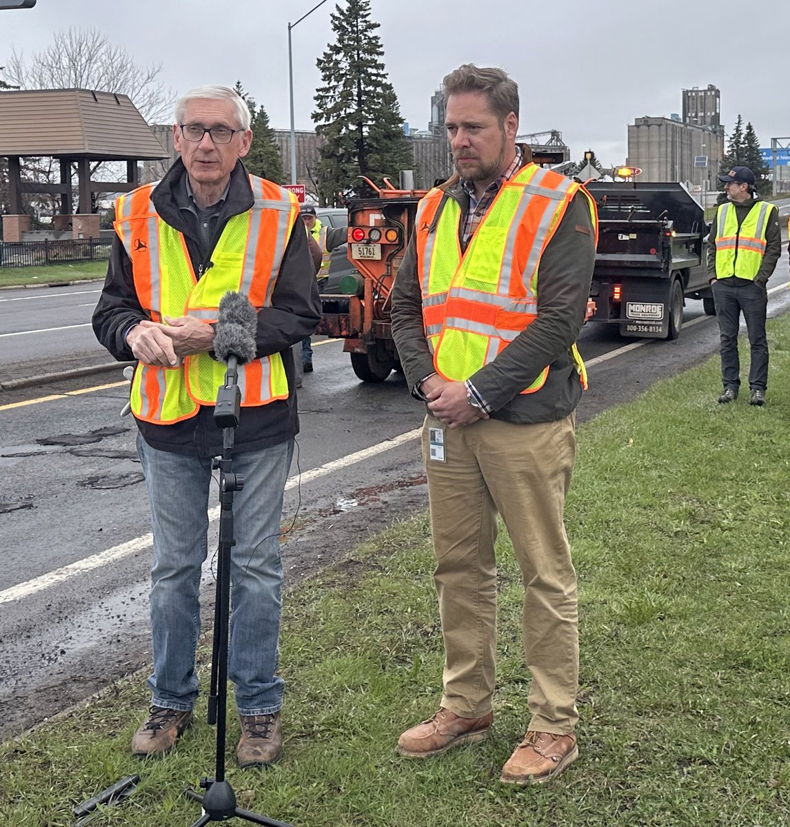 Great day to be in Superior for our next round of #PotholePatrol with @GovEvers. We’re fixing roads and #WorkingForYou across the state!