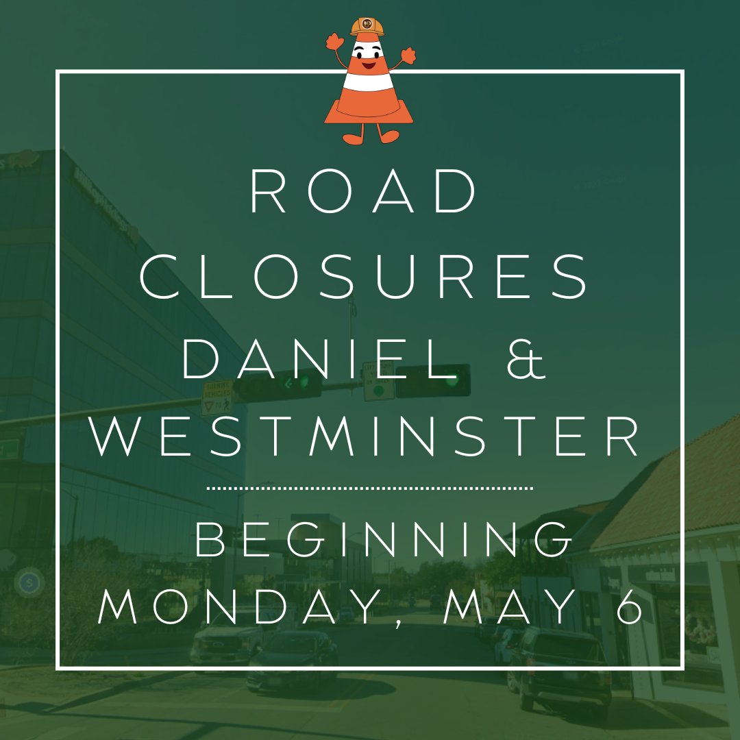 Beginning Monday May 6, the 3400 blocks of Daniel and Westminster from Hillcrest to Hursey will be closed for Snider Plaza Phase 1 construction. The closure will be in place 24/7 until work is completed in mid August. For more information please visit uptexas.org/Sniderplaza.