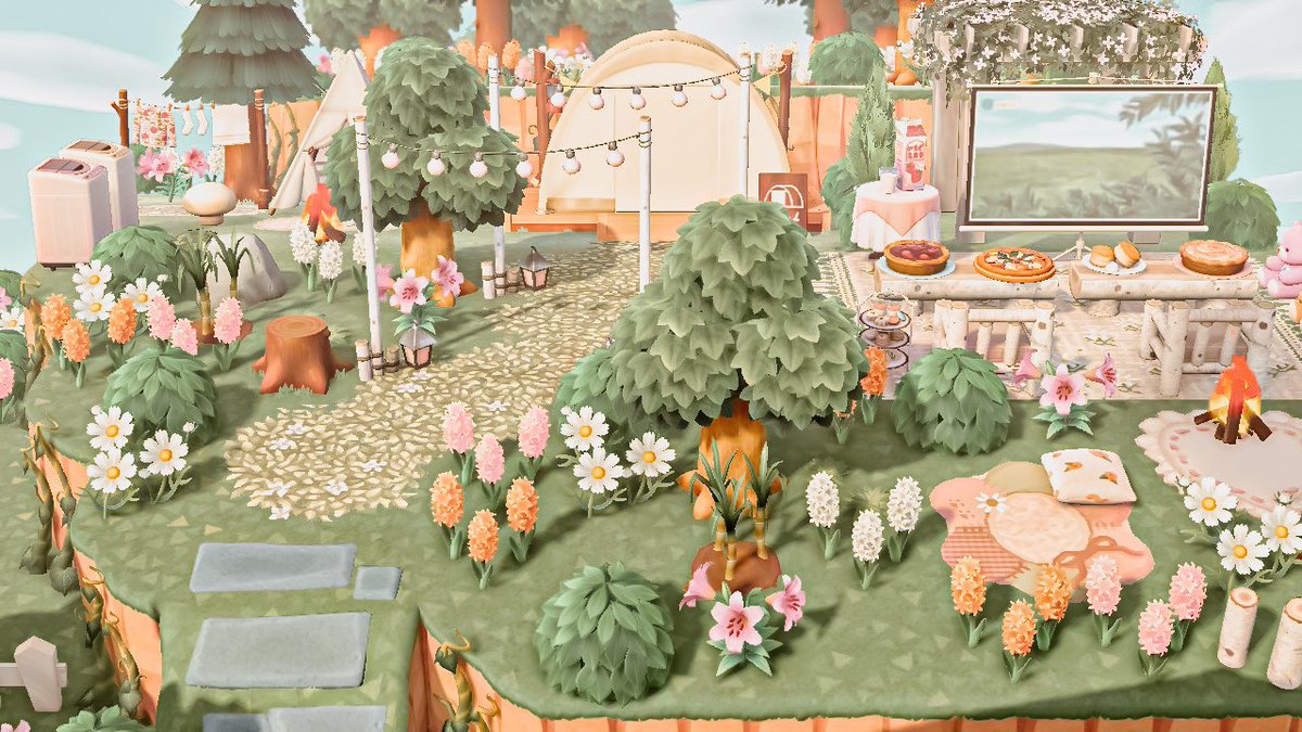 spring camping 🎀💐 

#animalcrossing #acnh