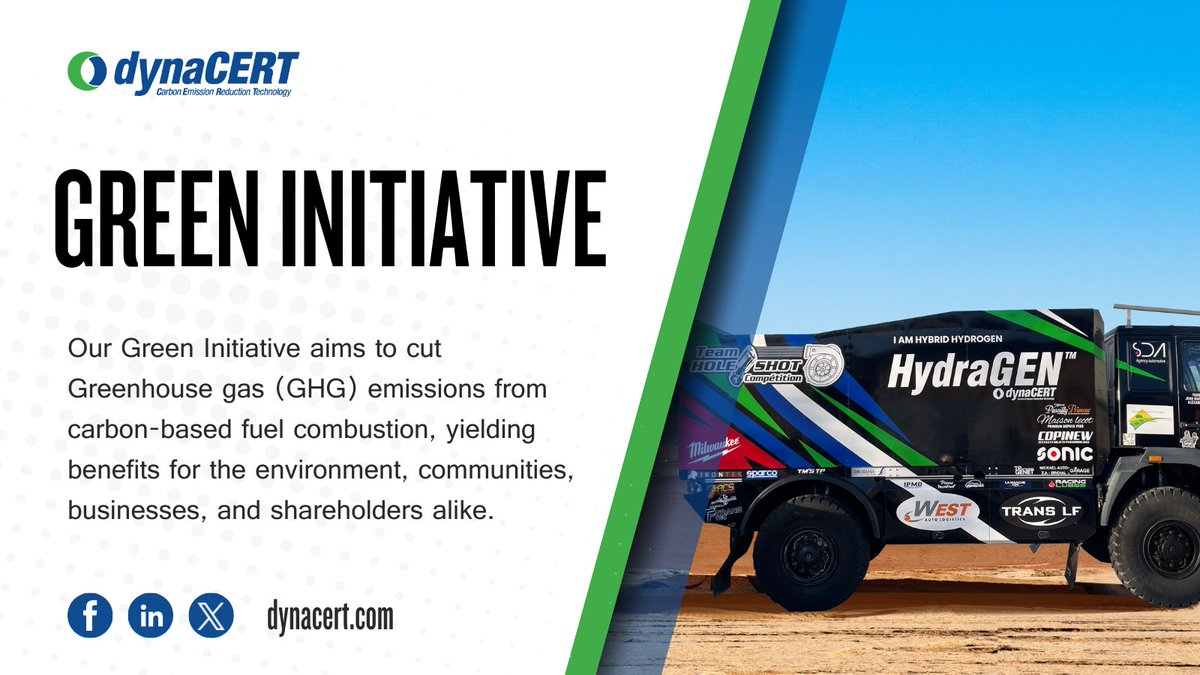 Our Green Initiative aims to cut Greenhouse gas (#GHG) emissions from carbon-based fuel combustion, yielding benefits for the environment, communities, businesses, and shareholders alike. 🌱

Learn more: dynacert.com/page/about-us

$DYA $DYFSF
#Hydrogen #CarbonCredits #GHGEmissions
