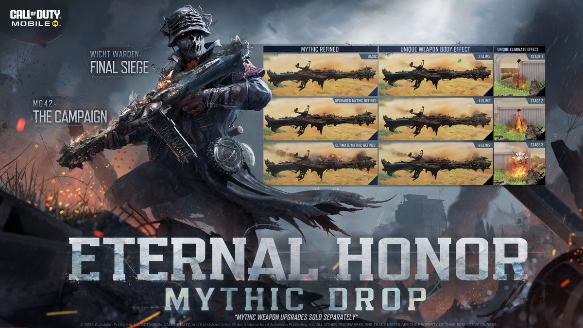 Explosive upgrades 🔥 Check out the Mythic MG42 in the Eternal Honor Mythic Drop, available until May 18th!