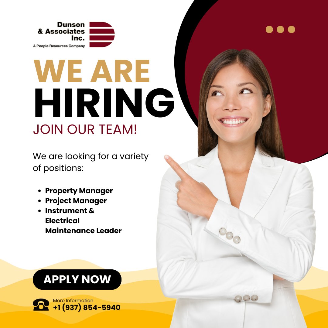 We are looking for the following positions:

Property Manager
Location: Lees Summit, MO
Apply here: bit.ly/4aGFrB0 

Project Manager
Location: Topeka, KS
Apply here: bit.ly/3xCeU9b 

Instrument &amp; Electrical Maintenance Leader
Location: Baton Rouge, LA
Apply  ...
