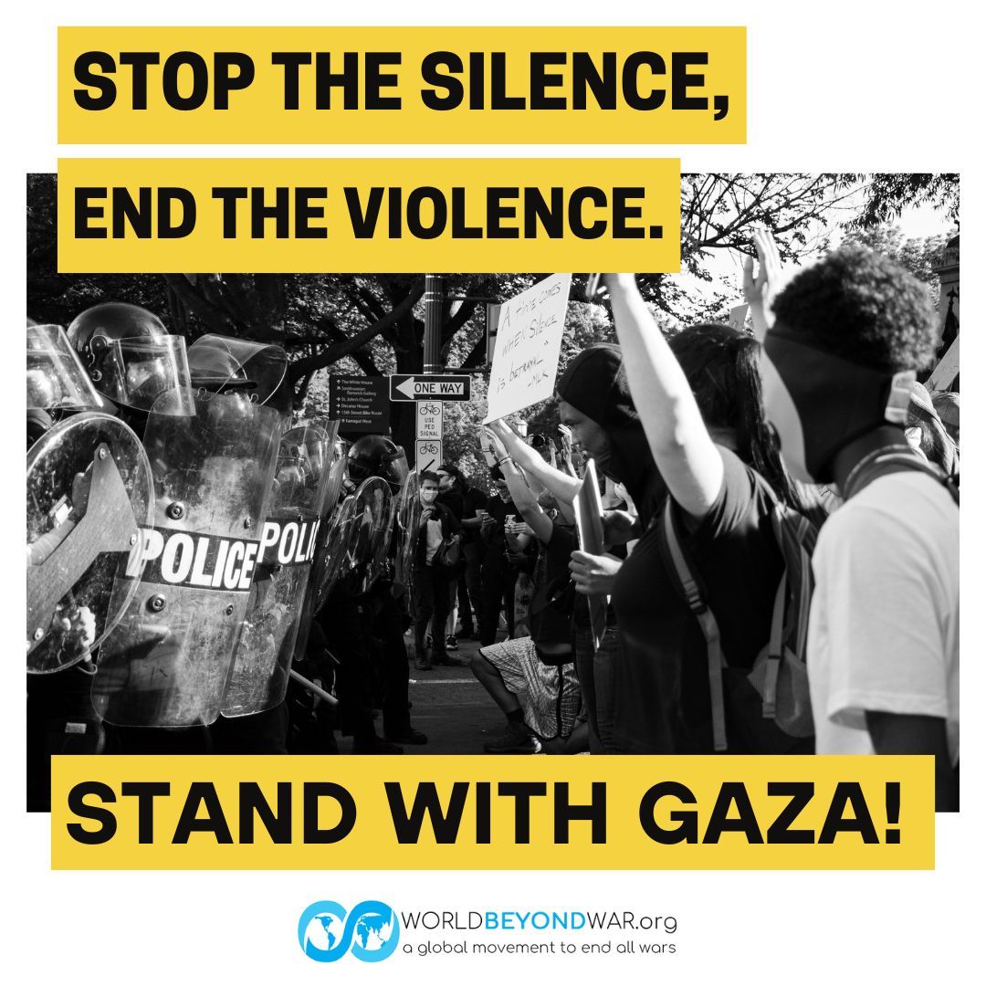 World BEYOND War stands with 218 organizations in solidarity with student protests for Gaza. We condemn the genocide and demand an IMMEDIATE end to the violence. Divest, speak out, END COMPLICITY. buff.ly/44pFDSF