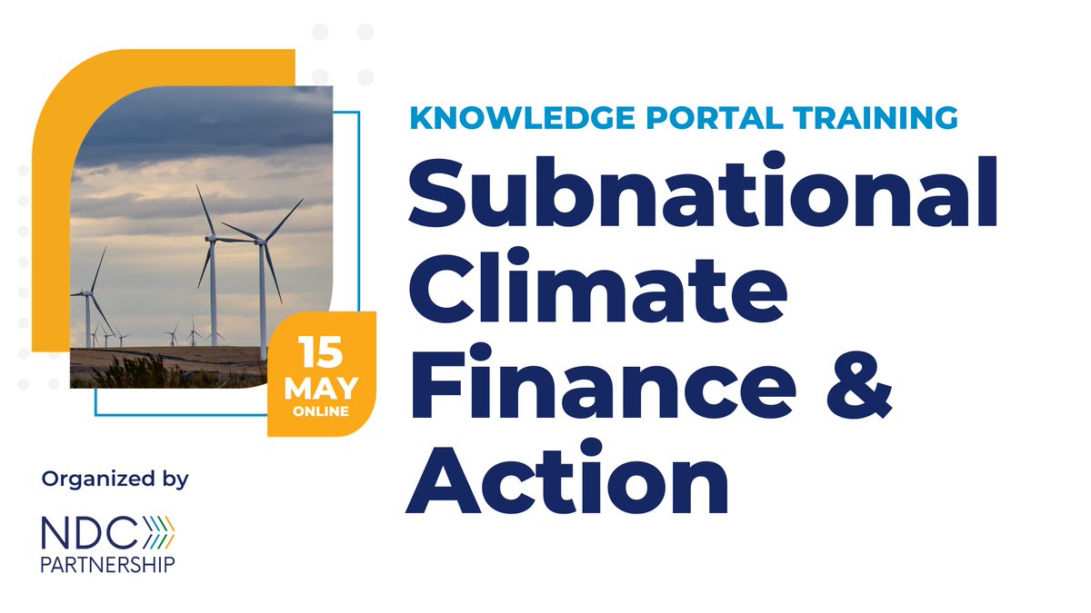 Join our Knowledge Portal training session and discover how to access resources for subnational climate finance and action. Register here: ndcpartnership.org/events/knowled… #ClimateAction #ClimateFinance #Training