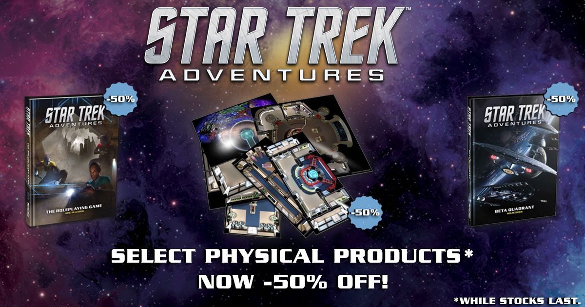 🖖 Now is the perfect time to complete your #StarTrek Adventures 1e collection with ✨50% OFF✨ select physical products! Limited stock is available so don’t wait! 
🇬🇧 buff.ly/4aYeDw8
🇺🇸 buff.ly/4bgkbBQ