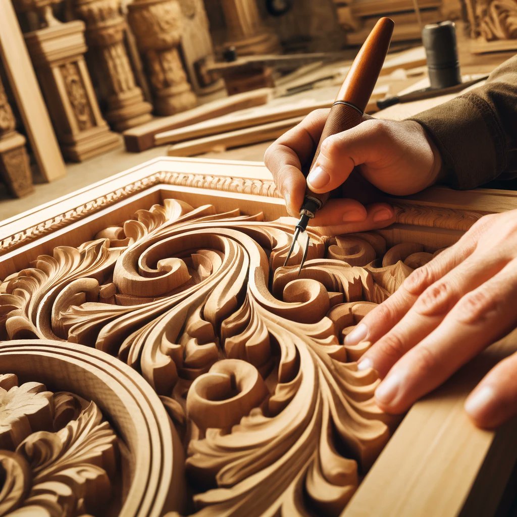 Crafting luxury in wood at Wood Art Design. #LuxuryInteriors #CustomCraft