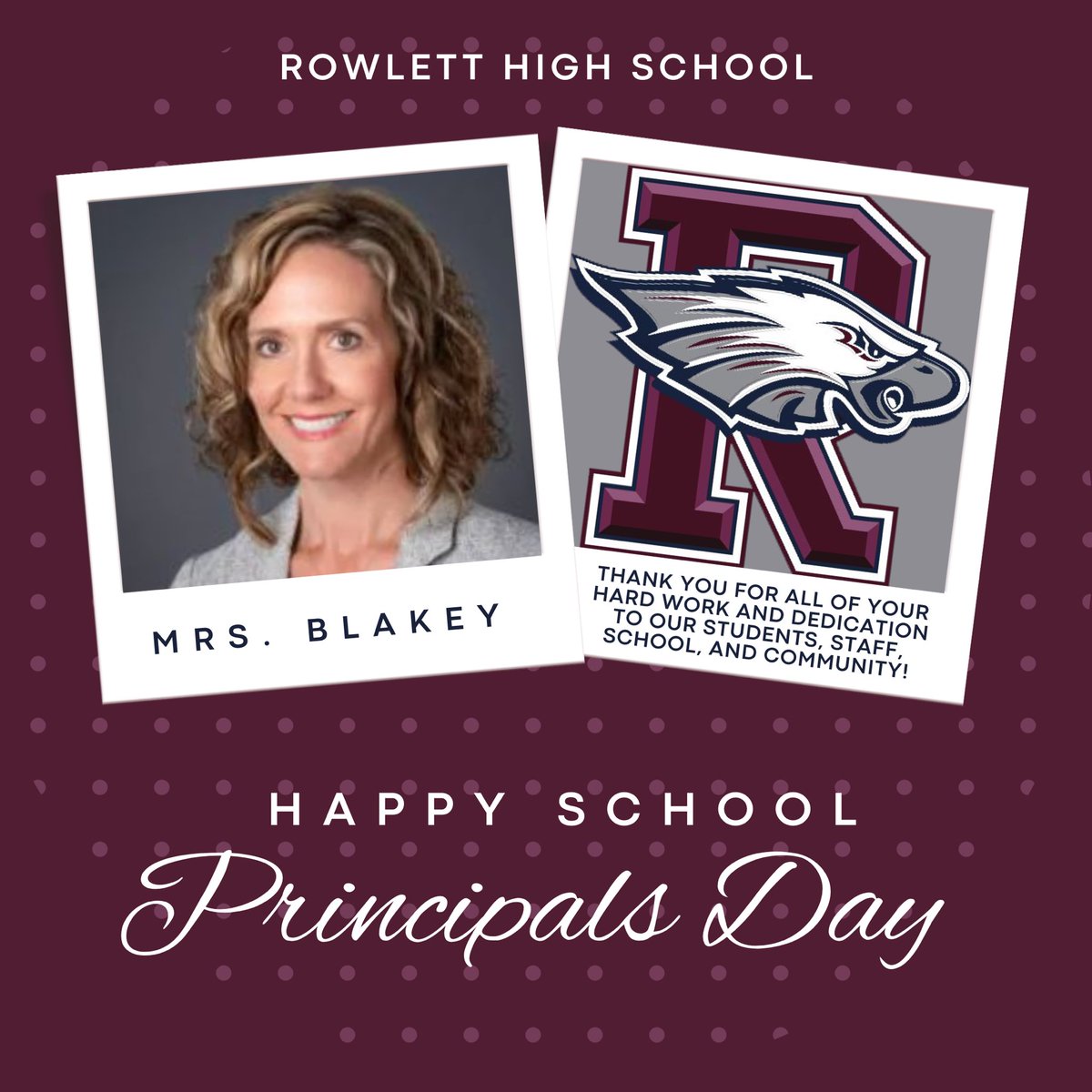 Happy School Principal Day, Mrs. Blakey! We want to express our gratitude for your dedication and hard work in supporting our students, staff, parents, campus, and community. #WeROne