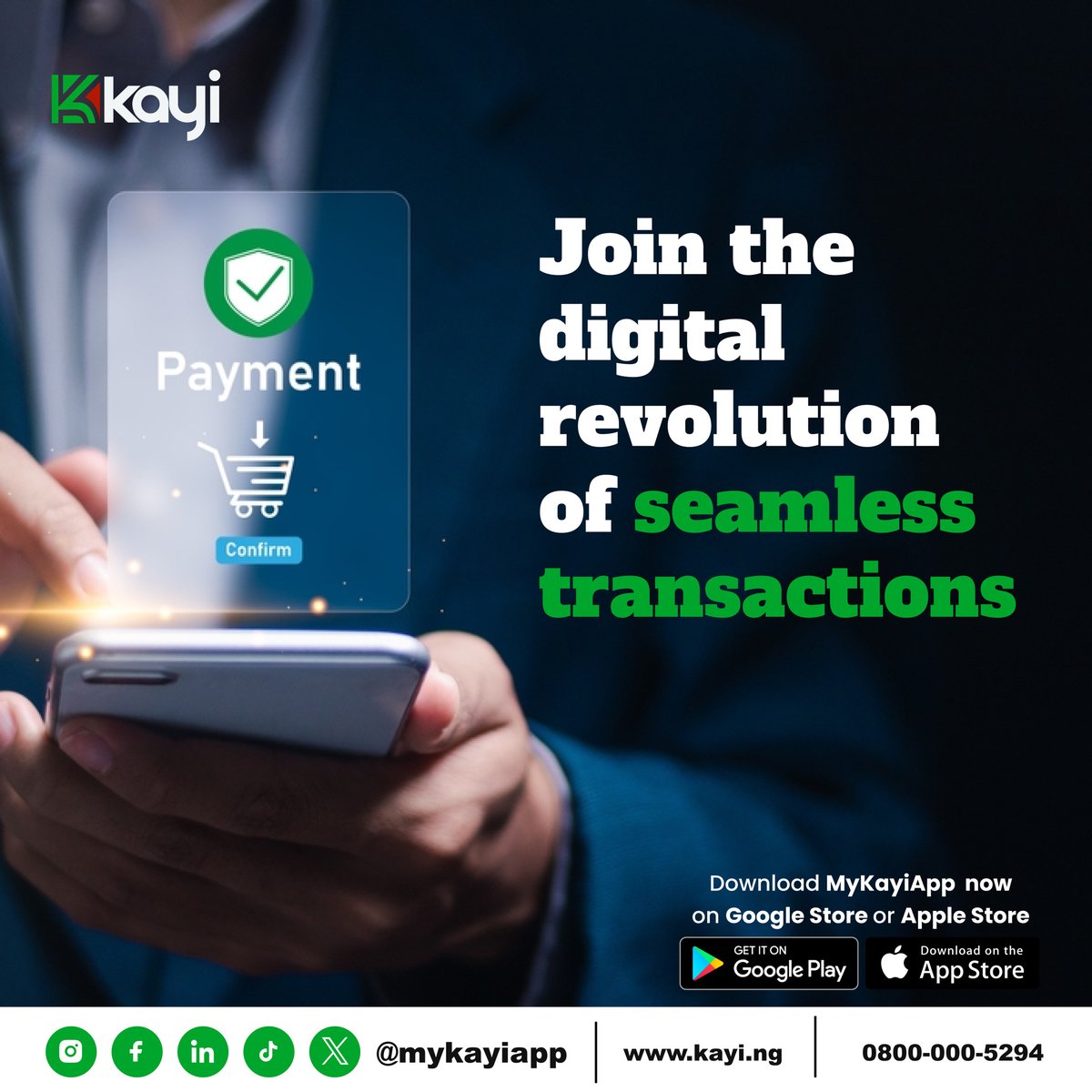 Our AI-powered technology revolutionizes your financial journey, from seamless transactions to personalized assistance. Join the digital banking revolution now. Download the Kayiapp on Play store and Apple store.

#MyKayiApp #NowLive #Kayiway #DownloadNow #downloadmykayiapp