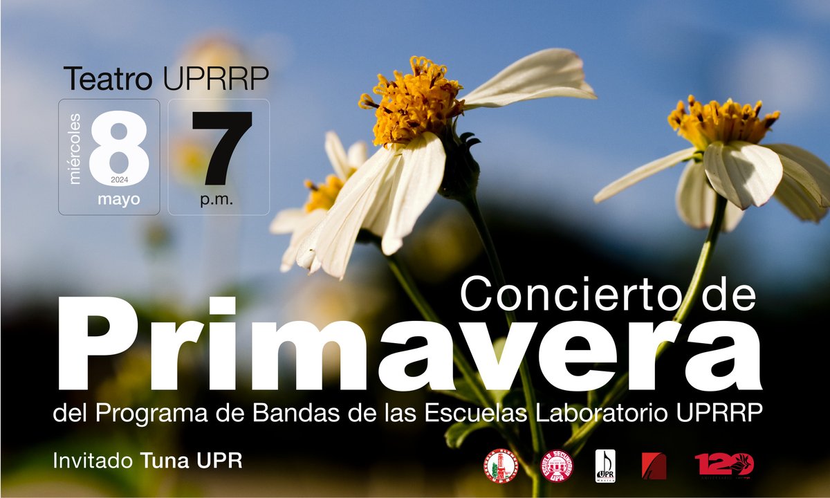 ¡No te lo puedes perder! El tradicional Concierto de Primavera del Programa de Bandas de las Escuelas Laboratorio UPRRP será el miércoles, 8 de mayo en el @teatroupr 🎤🎶🎸