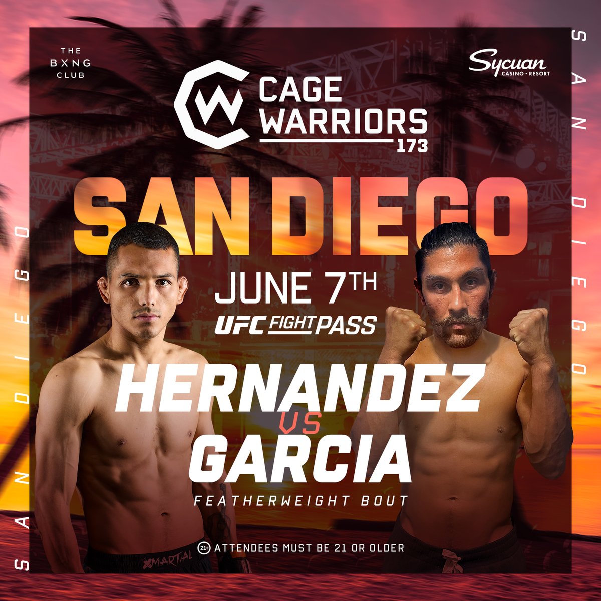 This Featherweight Fight is 🔥🔥🔥 Roberto Hernandez returns to our 145lbs division against regional standout Javier Garcia on June 7th at #CW173 San Diego 🇺🇸 🎟️ 𝗚𝗲𝘁 𝗧𝗶𝗰𝗸𝗲𝘁𝘀: bit.ly/49zmcst