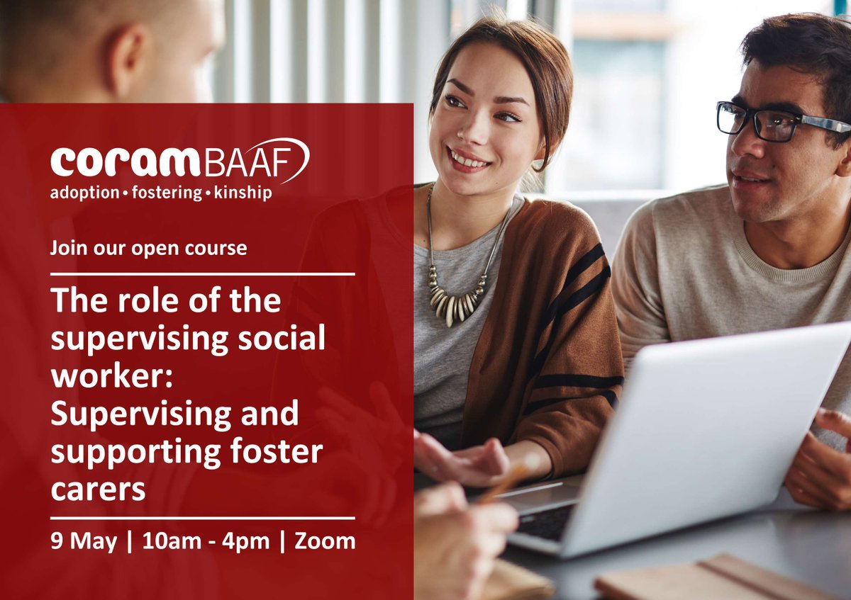 The role of the supervising social worker: supervising and supporting foster carers 9 May | 10am – 4pm | Zoom This course will include a review of the role and responsibilities, in relation to foster carers, and promote the development of best practice. ow.ly/FlVq50RoMqi