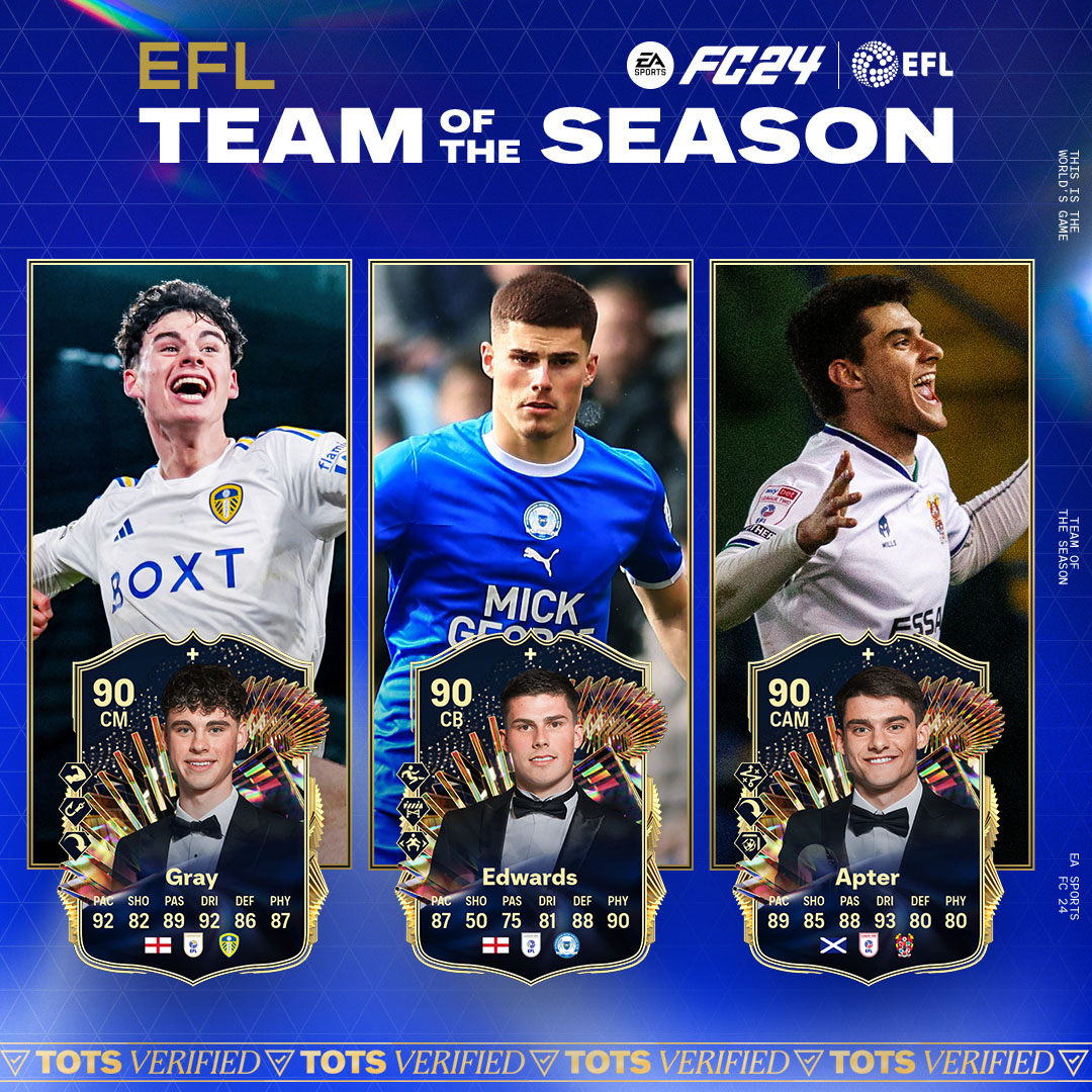 Your @EASPORTSFC EFL Young Players of the Season 🙌 🔥

In-game now 🎮 

#FC24 #TOTS #EFL