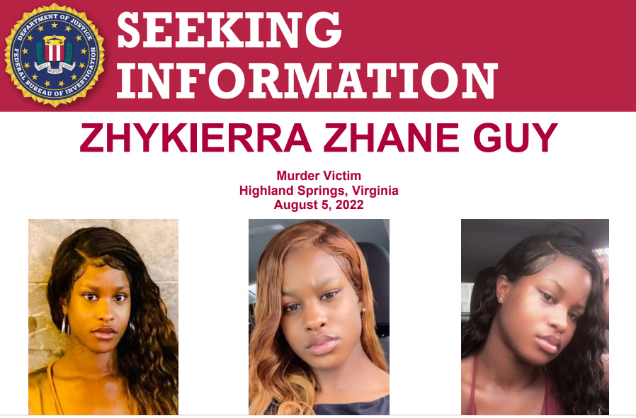 The #FBI offers a reward of up to $10,000 for info leading to the arrest and conviction of those responsible for the murder of Zhykierra Zhane Guy. The 22-year-old was shot and killed inside a vehicle on August 5, 2022, in Highland Springs, Virginia: fbi.gov/wanted/seeking…