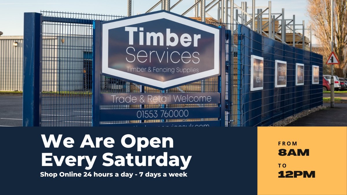 Did you know we are open every Saturday?

From 8am to 12pm

You can also shop online 24 hours a day 7 days a week.

#TimberServices #TimberProducts #Norfolk #KingsLynn #Suffolk #Stowmarket
