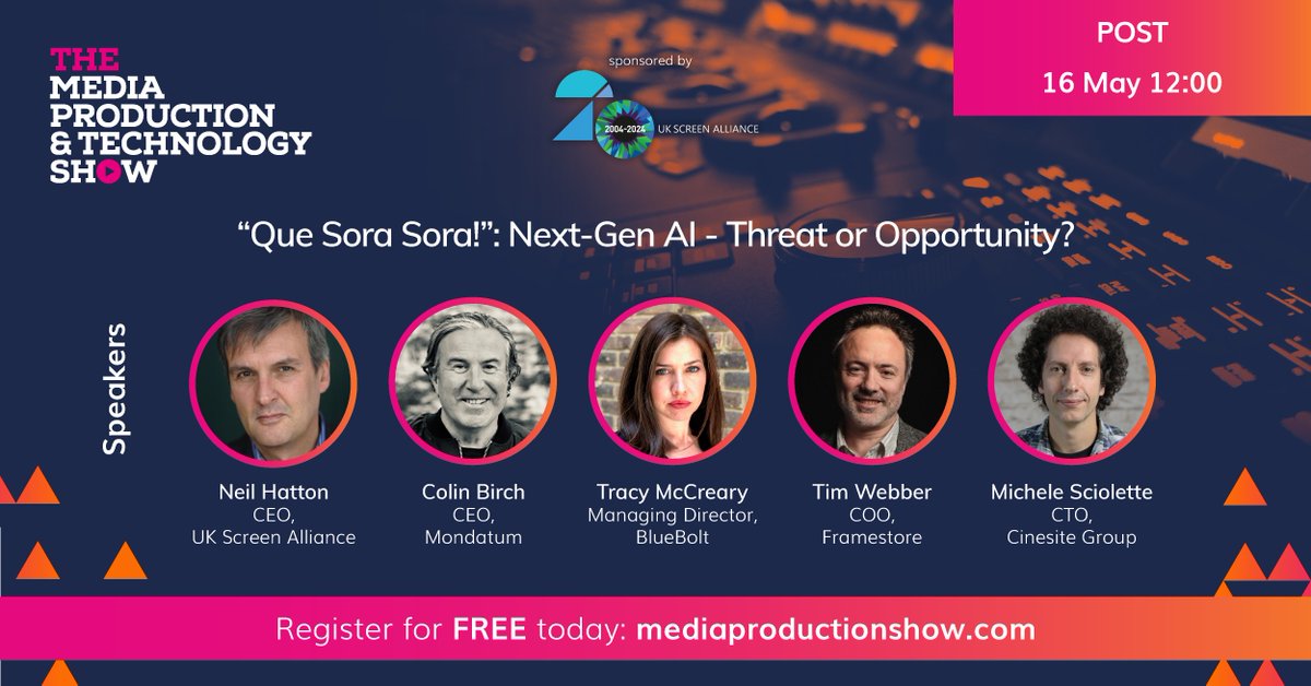 Que Sora Sora! Whatever will be will be. Is Next-Gen AI a threat or an opportunity? Find more at #MPTS2024. The UK Screen Alliance delve into the implications of #AI in #postproduction and discover how it's reshaping the industry landscape. Register at: bit.ly/MPTS24regX