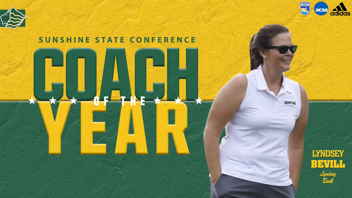 Congrats to @saintleowgolf head coach Lyndsey Bevill on being named the @D2SSC Coach of the Year! 

Bevill is the first women's golf coach of the year from @SaintLeoUniv! 

#GOLIONS 🦁 | #SAINTLEO1PRIDE 🦁